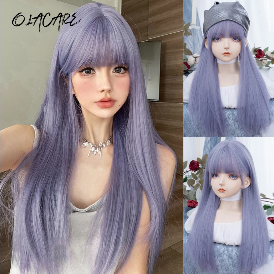 LM Long Silky Straight Synthetic Wigs with Bangs Blue Purple Cosplay Party Lolita Hair Wigs for Women Natural Heat Resistant Wig
LM Long Silky Straight Synthetic Wigs with Bangs Blue Purple Cosplay Party Lolita Hair Wigs for Women Natural Heat Resistant Wig