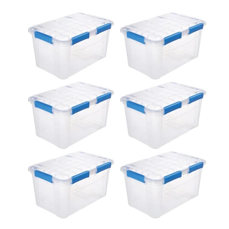 6 PACK Waterproof 13.2Gal/52.8Qt/50L Storage Box IP67 Heavy-Duty Outdoor Indoor Use, Gray, Dustproof Shockproof Corrosion-Resis
6 PACK Waterproof 13.2Gal/52.8Qt/50L Storage Box IP67 Heavy-Duty Outdoor Indoor Use, Gray, Dustproof Shockproof Corrosion-Resis