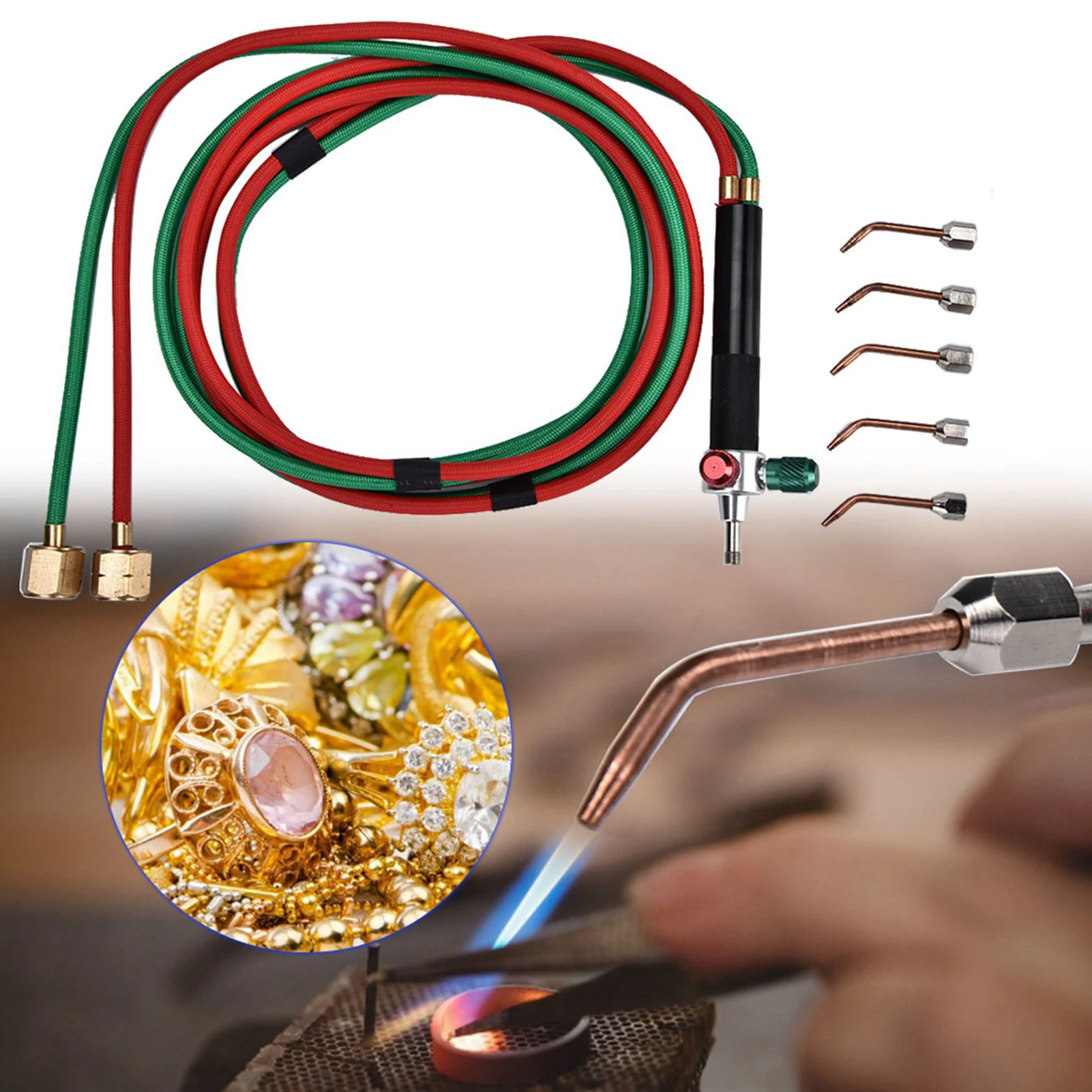Jewelry Processing Equipment Oxygen Welding Torch Tool Flame Gun with 5 Tips Welding Torch Jewelry Torch Jewelry Welding Torch
Jewelry Processing Equipment Oxygen Welding Torch Tool Flame Gun with 5 Tips Welding Torch Jewelry Torch Jewelry Welding Torch