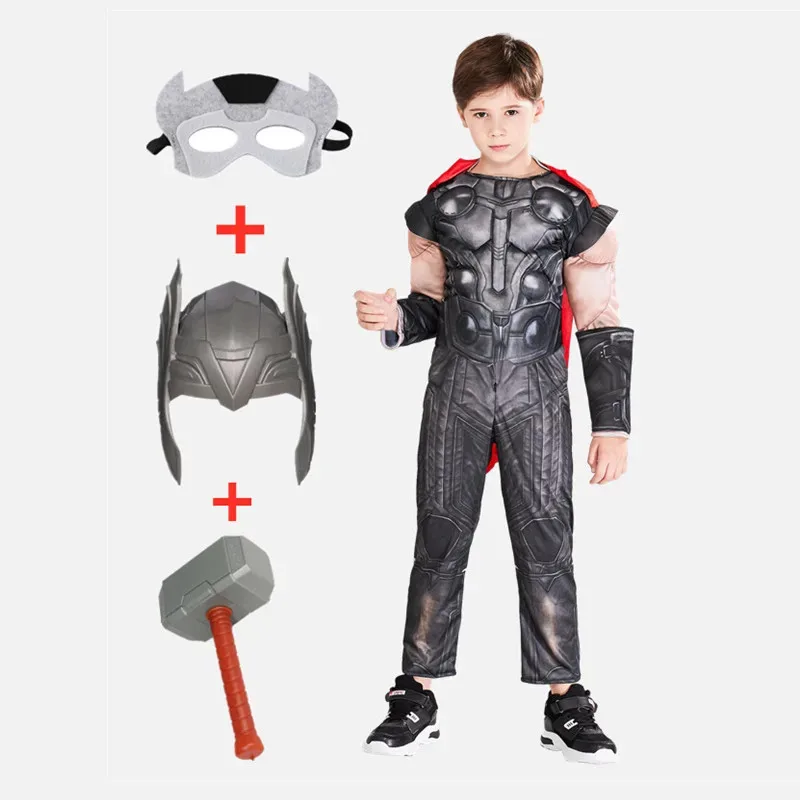 Thor Muscle Costume Kids Toy Light Up Axe Halloween Cosplay Costume Movie Character Superhero Fantasy Carnival Jumpsuit
Thor Muscle Costume Kids Toy Light Up Axe Halloween Cosplay Costume Movie Character Superhero Fantasy Carnival Jumpsuit