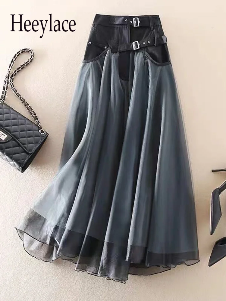 Women Vintage Patchwork Mesh Skirts For Women Fashion 2022 High Waist Summer Spring Long Skirts Korean Buckle Ball Gown Skirts
Women Vintage Patchwork Mesh Skirts For Women Fashion 2022 High Waist Summer Spring Long Skirts Korean Buckle Ball Gown Skirts
