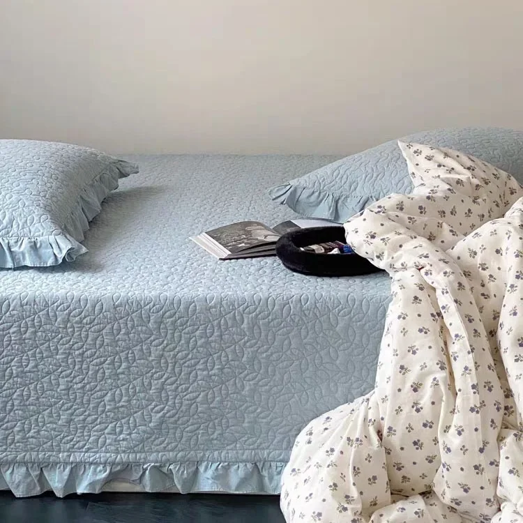 Korean style floral cotton bed cover four piece set, Class A pure cotton double-layer yarn single piece duvet cover, quilted thi
Korean style floral cotton bed cover four piece set, Class A pure cotton double-layer yarn single piece duvet cover, quilted thi