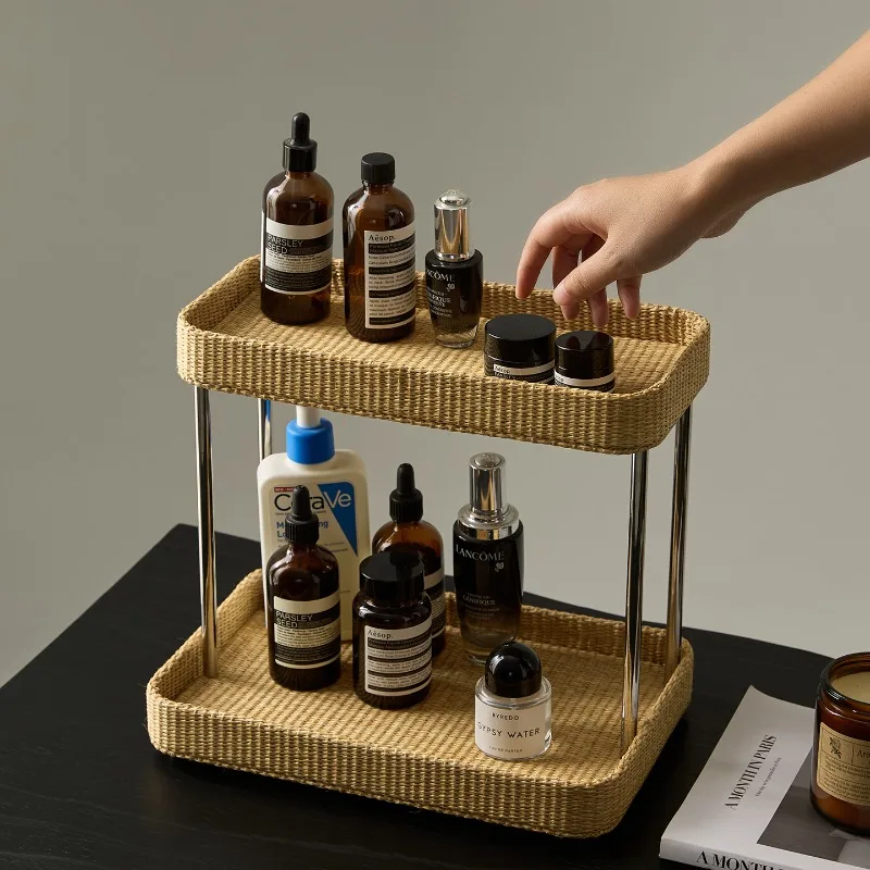Винтажный органайзер для косметики из ротанга, многофункциональный туалетный столик для макияжа/парфюмерии, 2-слойный подстаканник, минималистичная полка для комода
Винтажный органайзер для косметики из ротанга, многофункциональный туалетный столик для макияжа/парфюмерии, 2-слойный подстаканник, минималистичная полка для комода
