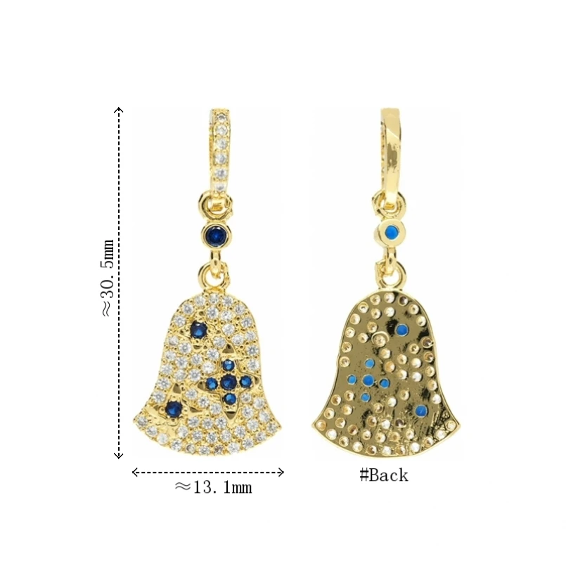 MUDULLA 10Pcs Copper Gold Color Pendant Bell Christmas Invisible Setting Cubic Zirconia Approx 13.1x30.5mm Jewelry For Women
MUDULLA 10Pcs Copper Gold Color Pendant Bell Christmas Invisible Setting Cubic Zirconia Approx 13.1x30.5mm Jewelry For Women