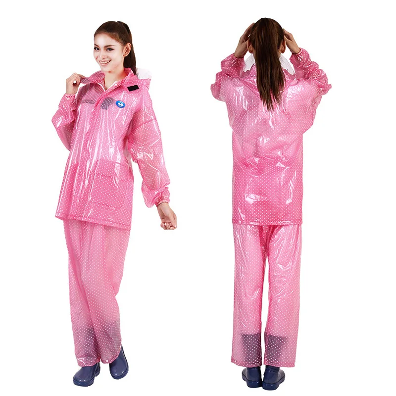 Transparent PVC Pink Blue Raincoat Suit Waterproof Rainproof Hooded Long Sleeved Coat And Trousers Outdoor Cycling Hiking Sports
Transparent PVC Pink Blue Raincoat Suit Waterproof Rainproof Hooded Long Sleeved Coat And Trousers Outdoor Cycling Hiking Sports