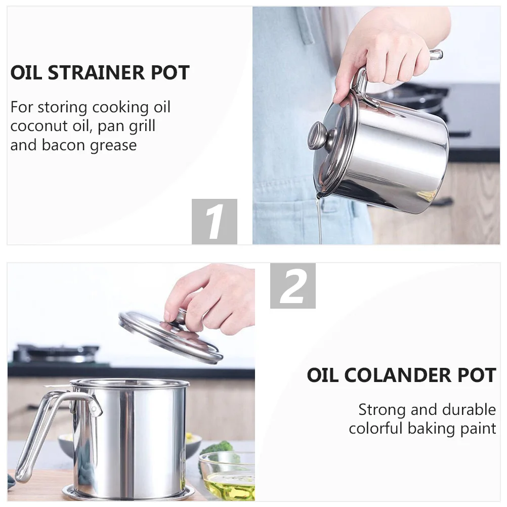 Stainless Steel Oil Strainer Pot Large Capacity Filter Container Cooking Coconut Oil Grease Storage Reusable Non Slip Chassis
Stainless Steel Oil Strainer Pot Large Capacity Filter Container Cooking Coconut Oil Grease Storage Reusable Non Slip Chassis