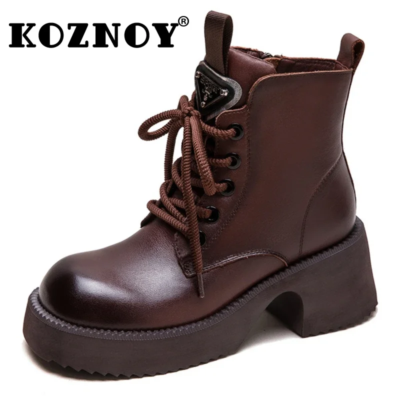 Koznoy 6.5cm Natural Cow Genuine Leather Platform Wedge Knee High Booties Motorcycle Boots Women Flats ZIP Ankle Booties Punk
Koznoy 6.5cm Natural Cow Genuine Leather Platform Wedge Knee High Booties Motorcycle Boots Women Flats ZIP Ankle Booties Punk