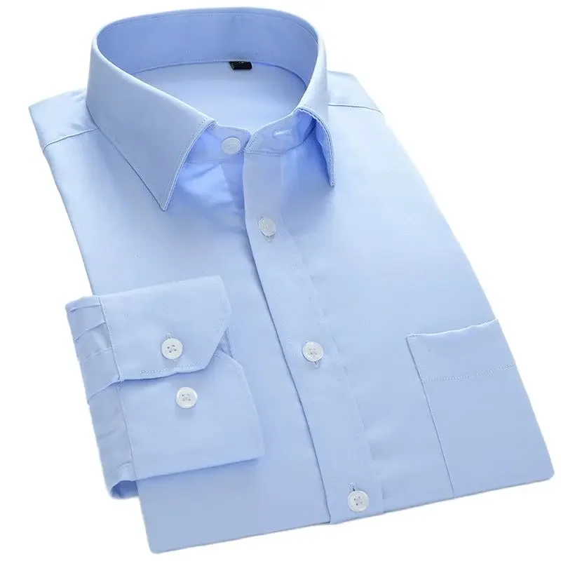 Mercerized Cotton Men Dress Shirts Business Long Sleeve Solid Slim Fit Formal Shirt Mens White Ligh Blue with Pocket Soft
Mercerized Cotton Men Dress Shirts Business Long Sleeve Solid Slim Fit Formal Shirt Mens White Ligh Blue with Pocket Soft