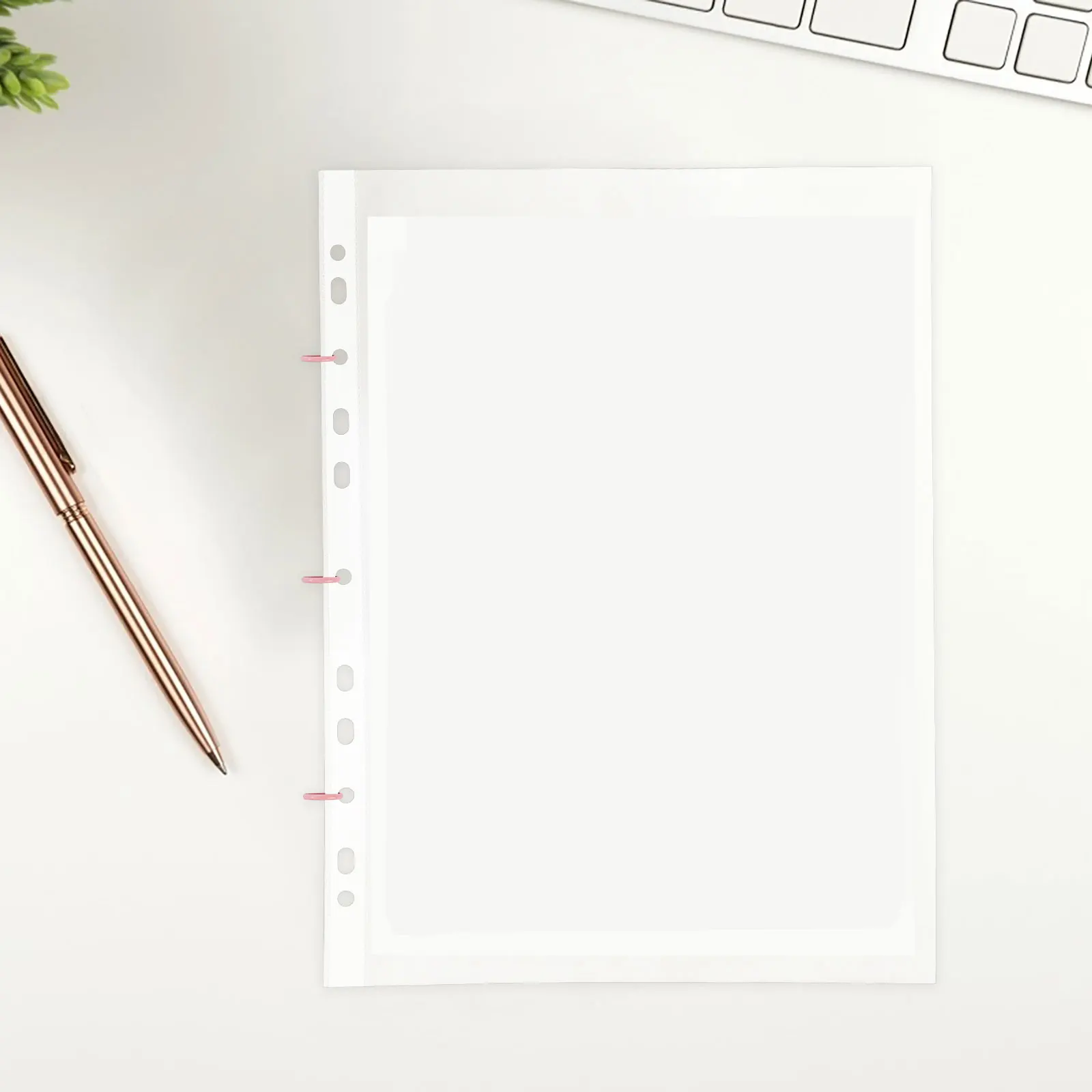 100pcs Clear Binder File Protector Sleeves Sheets Page Holders For Documents Photos Certificates Storage Office Home Study
100pcs Clear Binder File Protector Sleeves Sheets Page Holders For Documents Photos Certificates Storage Office Home Study