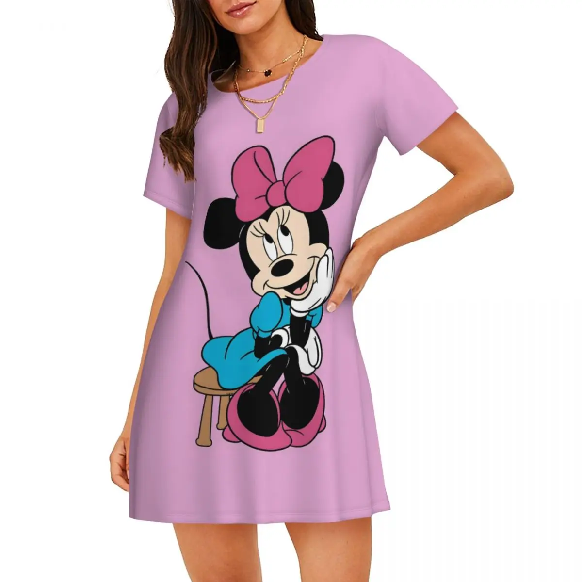 Custom Cool Mickey Mouse Women Short Sleeve Nightdress Soft Nightdress For Sleeping Nightgown
Custom Cool Mickey Mouse Women Short Sleeve Nightdress Soft Nightdress For Sleeping Nightgown