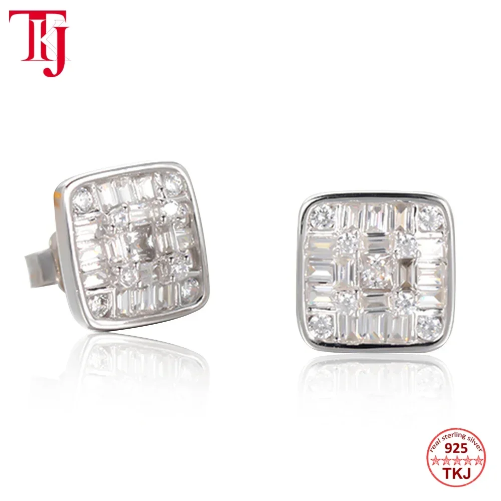 TKJ 925 Sterling Silver Square Cut Zircon Stud Earrings for Women Bridal Bridesmaid Wedding Party Earrings Fine Jewelry Gift
TKJ 925 Sterling Silver Square Cut Zircon Stud Earrings for Women Bridal Bridesmaid Wedding Party Earrings Fine Jewelry Gift