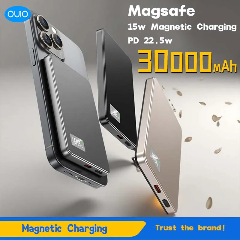 30000mah Ultra-thin Wireless Magnetic Power Bank PD22.5w Powerbank Super Fast Charge Portable Battery For Iphone Magsafe Xiaomi
30000mah Ultra-thin Wireless Magnetic Power Bank PD22.5w Powerbank Super Fast Charge Portable Battery For Iphone Magsafe Xiaomi