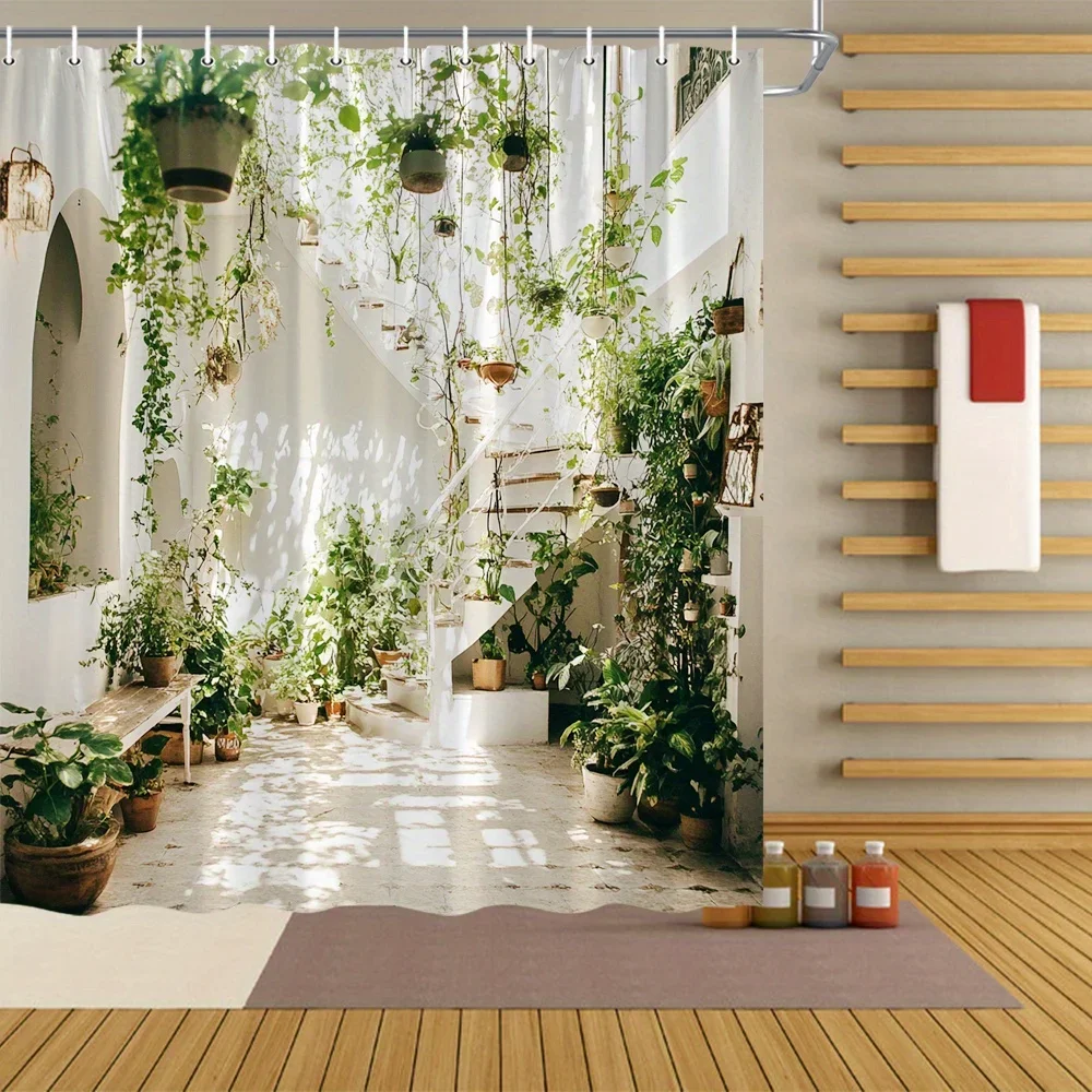 1pc Shower Curtain - Indoor Garden with Hanging Plants and Staircase Design for a Natural Bathroom Waterproof
1pc Shower Curtain - Indoor Garden with Hanging Plants and Staircase Design for a Natural Bathroom Waterproof