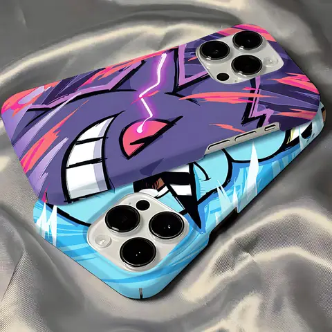 Cartoon Anime Gengars Squirtles Phone Case for iPhone 16 15 14 13 12 11 Pro Max XS XR XSMax 6 7 8 Plus Glossy HD Hard PC Cover