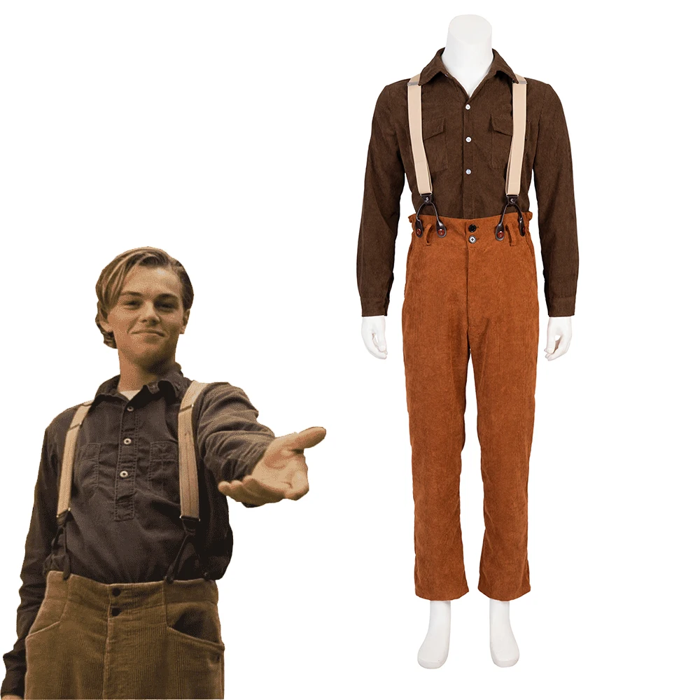 Movie Titanic Cosplay Jack Dawson Costume Men's Shirt Overalls Pants Set Halloween Carnival Casual Stage Outfit
Movie Titanic Cosplay Jack Dawson Costume Men's Shirt Overalls Pants Set Halloween Carnival Casual Stage Outfit