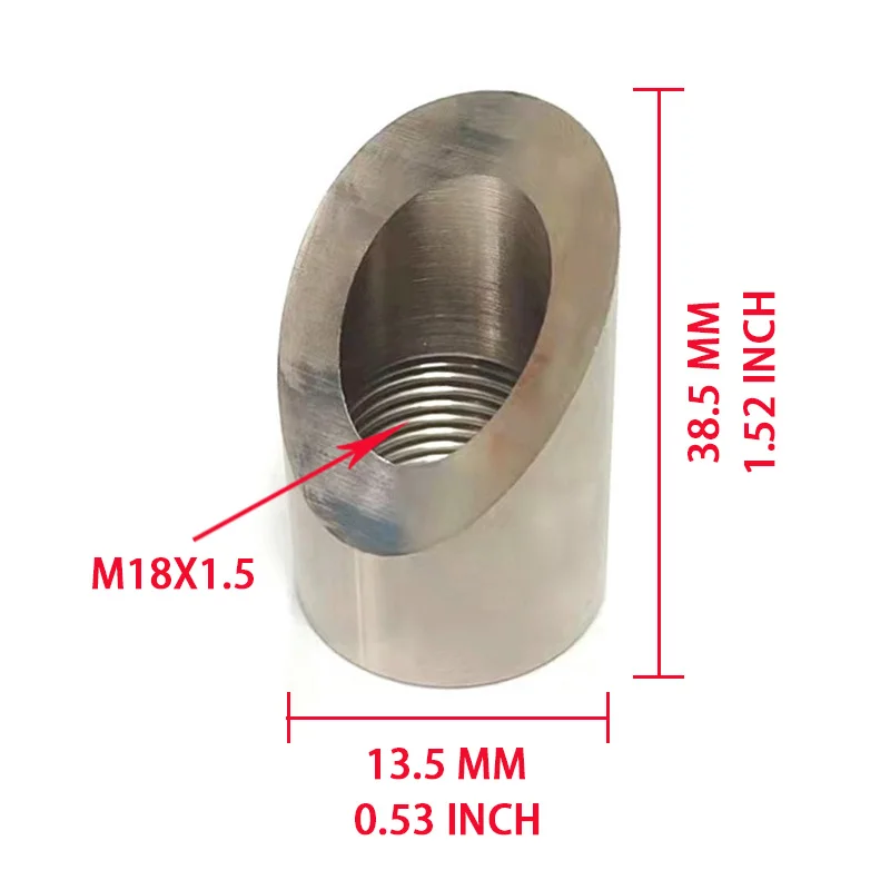 Датчик кислорода O2, кривая 45 градусов, зубчатая гайка, пробка M18 X 1, 5 мм, универсальная установка для автомобилей
Датчик кислорода O2, кривая 45 градусов, зубчатая гайка, пробка M18 X 1, 5 мм, универсальная установка для автомобилей