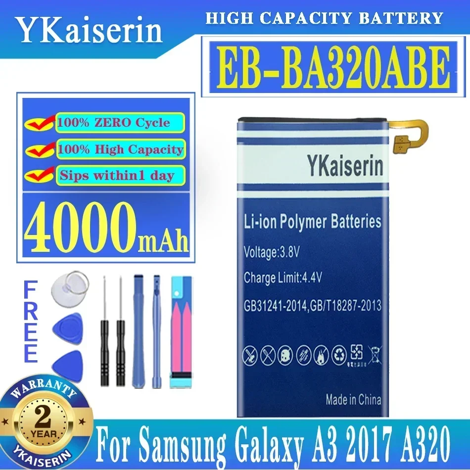 Аккумулятор YKaiserin EB-BA320ABE 4000 мАч для Samsung Galaxy A3 (2017) A320 SM-A320F A320Y A320FL A320F/DS A320Y/DS
Аккумулятор YKaiserin EB-BA320ABE 4000 мАч для Samsung Galaxy A3 (2017) A320 SM-A320F A320Y A320FL A320F/DS A320Y/DS