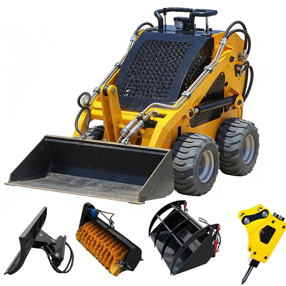 Mini Diesel Skid Steer Multi Functional Loader Small Crawler Skid Steer Loader 900kg Farm Mini Skid Steer Loader EPA Price
Mini Diesel Skid Steer Multi Functional Loader Small Crawler Skid Steer Loader 900kg Farm Mini Skid Steer Loader EPA Price