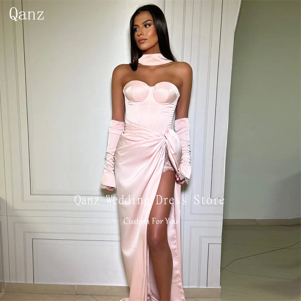 Qanz Elegant Pink Wedding Party Dress High Slit Lace Mermid Sweetheart Evening Dresses Corset Back Vestidos De Fiesta Customized
Qanz Elegant Pink Wedding Party Dress High Slit Lace Mermid Sweetheart Evening Dresses Corset Back Vestidos De Fiesta Customized