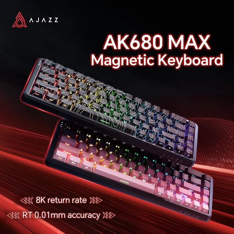 AJAZZ AK680 MAX Магнитный переключатель Механическая клавиатура 60% быстрый триггер 0,01 мм 8K/1K Возврат 68 клавиш Проводная/беспроводная игровая клавиатура
AJAZZ AK680 MAX Магнитный переключатель Механическая клавиатура 60% быстрый триггер 0,01 мм 8K/1K Возврат 68 клавиш Проводная/беспроводная игровая клавиатура