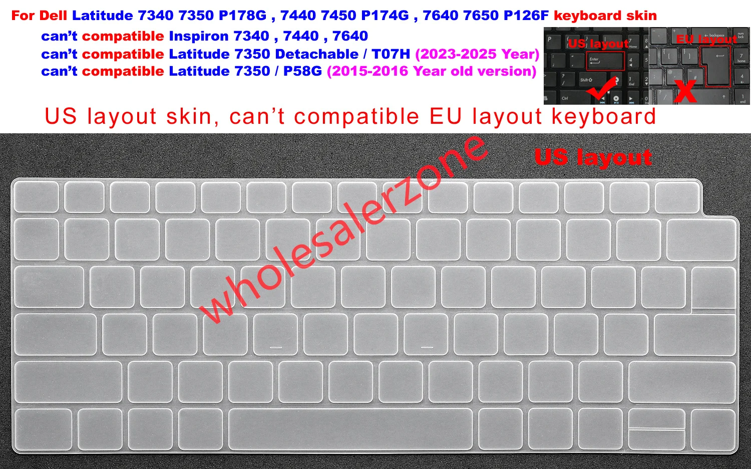 US Keyboard Skin for Dell Latitude 5420 5421 5430 5431 5440 5450 7410 7520 7530 7410 2-in-1 7430 2-in-1 series laptop
US Keyboard Skin for Dell Latitude 5420 5421 5430 5431 5440 5450 7410 7520 7530 7410 2-in-1 7430 2-in-1 series laptop
