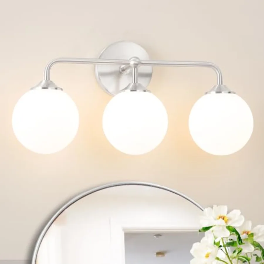 Elagant Modern Brushed Bathroom Vanity s s Bathroom Fixtures with Milky White Globe Glass Shade Bathroom Wall Sconces Light ove
Elagant Modern Brushed Bathroom Vanity s s Bathroom Fixtures with Milky White Globe Glass Shade Bathroom Wall Sconces Light ove