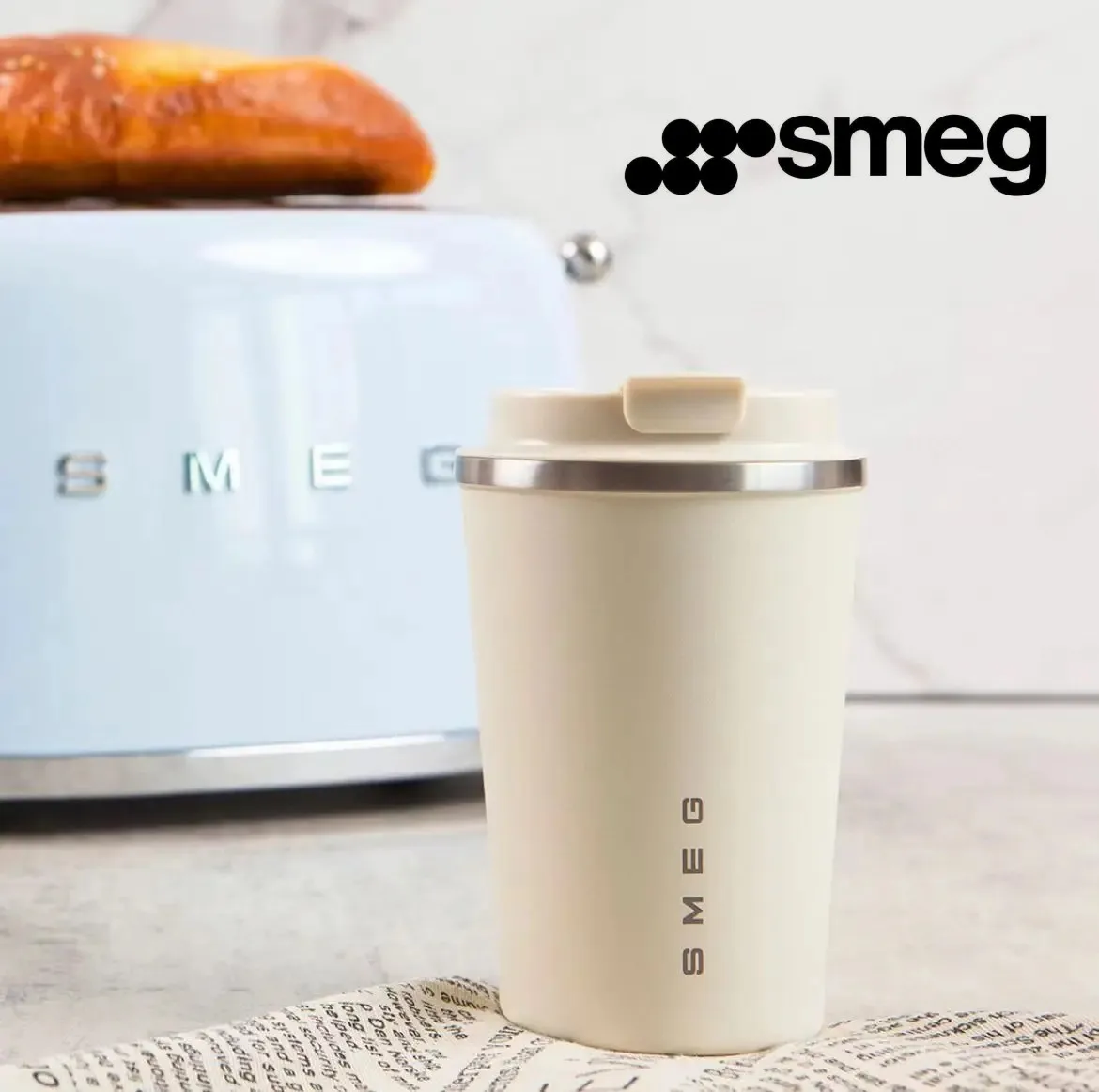 Original 350ml SMEG coffee cup with stainless steel body and ceramic inner liner. Portable Insulated Cup
Original 350ml SMEG coffee cup with stainless steel body and ceramic inner liner. Portable Insulated Cup