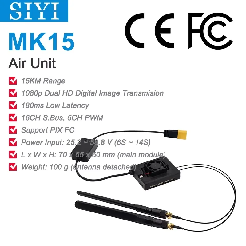 Воздушный блок SIYI MK32 HM30 MK15 с передачей изображения Full HD 1080p дальнего действия SBUS PWM Ethernet Mavlink Telemetry Datalink
Воздушный блок SIYI MK32 HM30 MK15 с передачей изображения Full HD 1080p дальнего действия SBUS PWM Ethernet Mavlink Telemetry Datalink