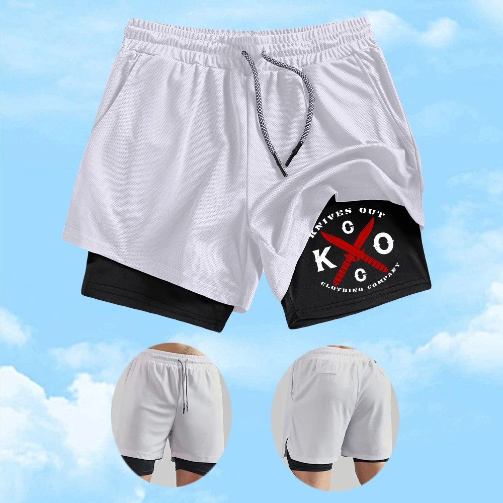 Men's Quick Drying Double Layer Fitness Shorts With Creative KO Print Casual Beach Shorts With Towel Loop And Inner Phone Pocket
Men's Quick Drying Double Layer Fitness Shorts With Creative KO Print Casual Beach Shorts With Towel Loop And Inner Phone Pocket