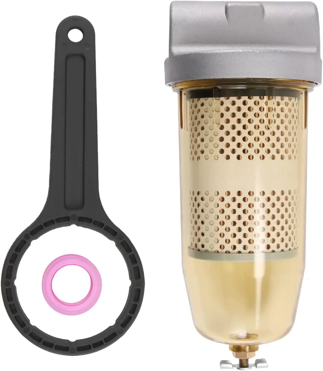 B10-AL Fuel Tank Filter Assembly 496 Replacement Diesel Water Separator 30 Micron Max 25 Gpm 150 Psi With 2 pcs Filters
B10-AL Fuel Tank Filter Assembly 496 Replacement Diesel Water Separator 30 Micron Max 25 Gpm 150 Psi With 2 pcs Filters