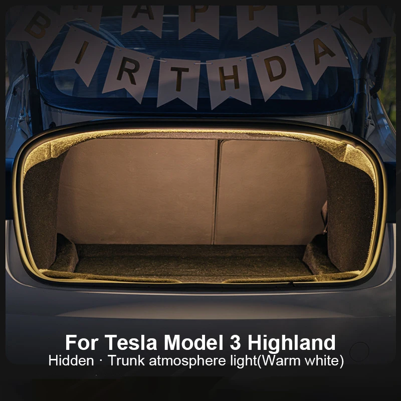 Передняя и задняя световая полоса багажника для модели 3 Highland 2024, светодиодная атмосферная лампа, освещение багажника, автомобильные аксессуары
Передняя и задняя световая полоса багажника для модели 3 Highland 2024, светодиодная атмосферная лампа, освещение багажника, автомобильные аксессуары