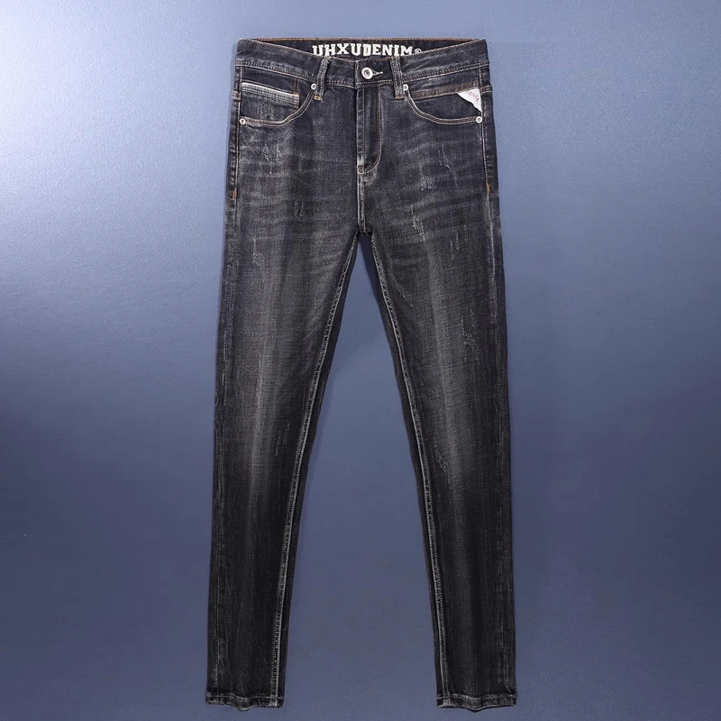 Italian designer men's jeans, washed with water, nostalgic stretch, slim fit, black gray jeans, high street hip-hop brand pants,
Italian designer men's jeans, washed with water, nostalgic stretch, slim fit, black gray jeans, high street hip-hop brand pants,