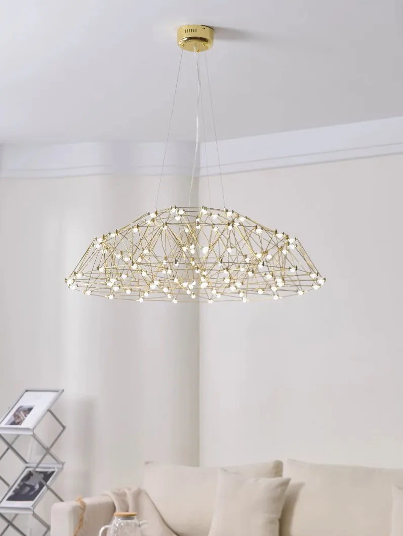 Stainless steel living room chandelier restaurant creative front desk villa light firefly light modern LED chandelier
Stainless steel living room chandelier restaurant creative front desk villa light firefly light modern LED chandelier