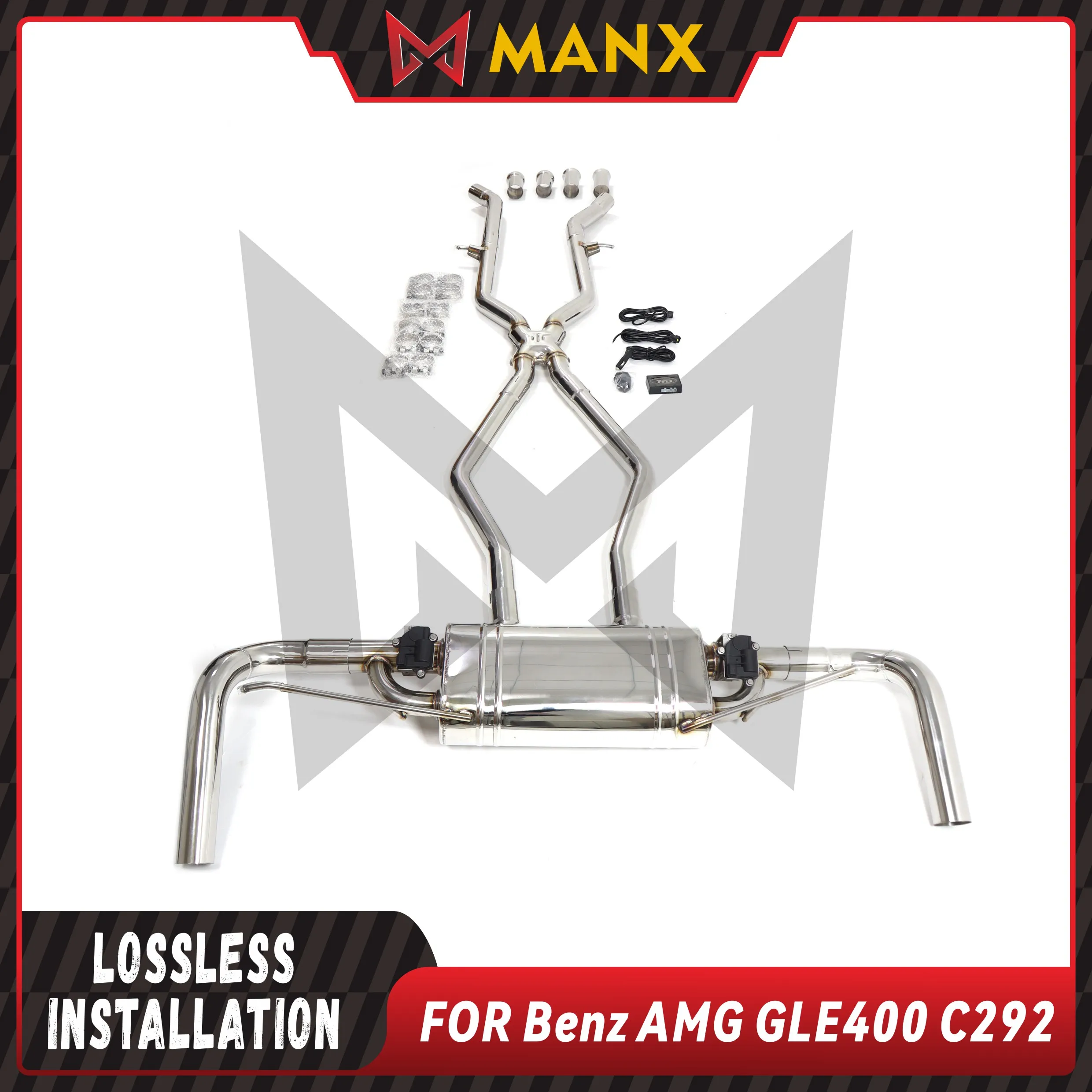 MANX Catback Suitable for Benz GLE320 GLE400 GLE450 GLE43 C292 3.0T Stainless steel Performance Car Exhaust Muffler With Valve
MANX Catback Suitable for Benz GLE320 GLE400 GLE450 GLE43 C292 3.0T Stainless steel Performance Car Exhaust Muffler With Valve