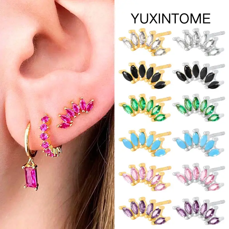 925 Sterling Silver Ear Needle Colorful Crystal Stud Earrings for Women Luxury Geometry Piercing Earrings Fashion Jewelry Gifts
925 Sterling Silver Ear Needle Colorful Crystal Stud Earrings for Women Luxury Geometry Piercing Earrings Fashion Jewelry Gifts