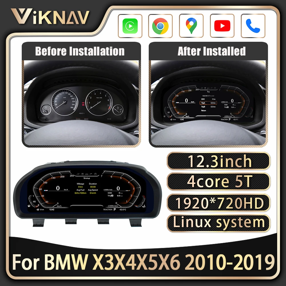 12.3" Car Digital Cluster For BMW X3X4X5X6 2010-2019 Digital Dashboard Panel Virtual Instrument Cluster LCD Speedometer Player
12.3" Car Digital Cluster For BMW X3X4X5X6 2010-2019 Digital Dashboard Panel Virtual Instrument Cluster LCD Speedometer Player