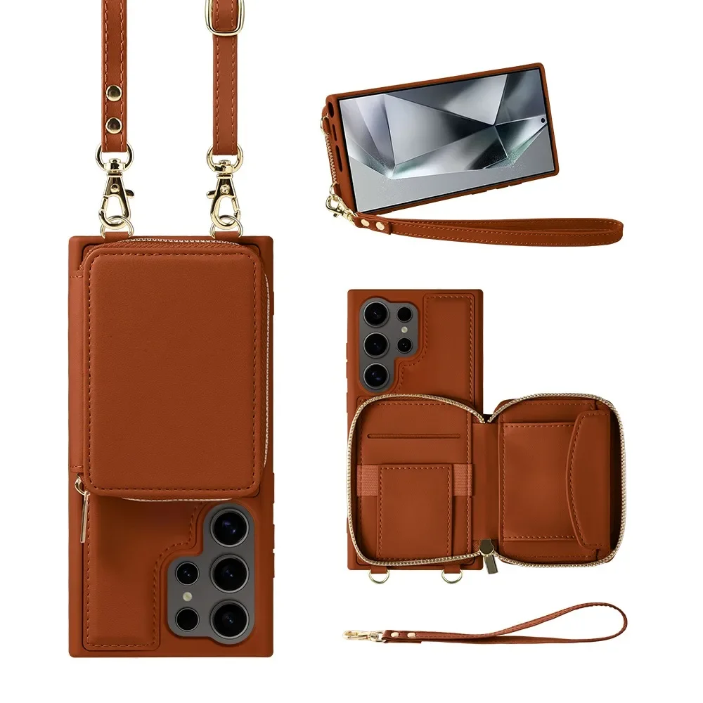 Wrist Strap Crossbody Phone Case for Samsung Galaxy S24 S23 Ultra Plus + Zipper Wallet Card Holder Shockproof Faux Leather Cover
Wrist Strap Crossbody Phone Case for Samsung Galaxy S24 S23 Ultra Plus + Zipper Wallet Card Holder Shockproof Faux Leather Cover