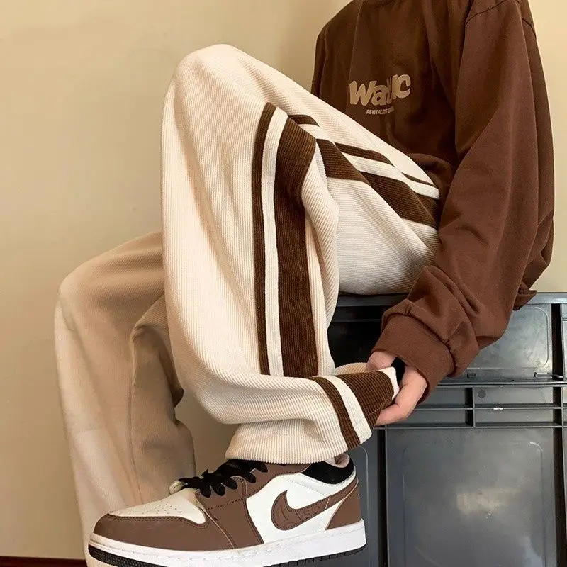 American Stripe Loose Straight Leg Spor Sweatpants for Men Casual Autumn Trousers High Elastici Busin Casual Sle
American Stripe Loose Straight Leg Spor Sweatpants for Men Casual Autumn Trousers High Elastici Busin Casual Sle