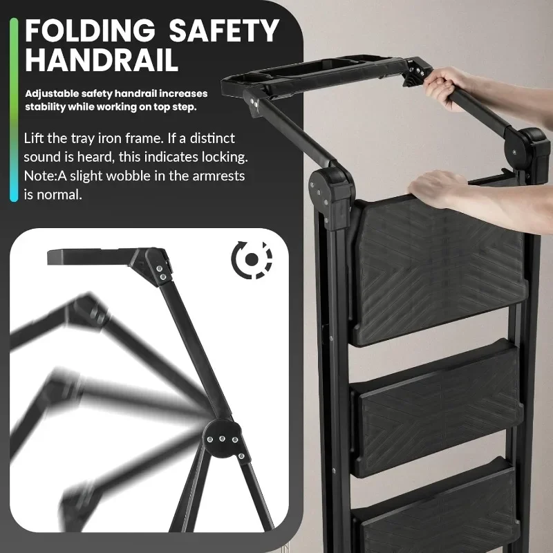 5 Step Ladder, Foldable Handrail & Tool Tray Stool Ladders with Anti-Slip Wide Pedal, 660 lbs Sturdy Steel Ladder
5 Step Ladder, Foldable Handrail & Tool Tray Stool Ladders with Anti-Slip Wide Pedal, 660 lbs Sturdy Steel Ladder
