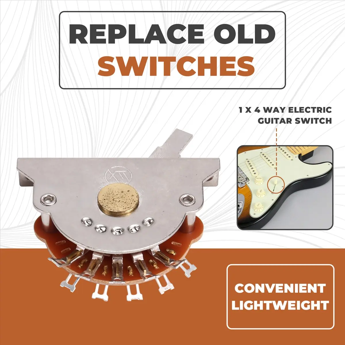ABFS 4 Way Guitar Pickup Selector Switch Guitar Accessories for ST/SQ/TL Electric Guitars
ABFS 4 Way Guitar Pickup Selector Switch Guitar Accessories for ST/SQ/TL Electric Guitars