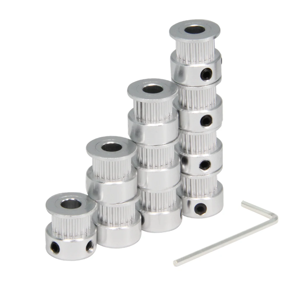 10pcs/set Silver GT2 Pulley Wheel 20Teeth 6.35mm Bore Aluminum Timing Belt Idler Pulley for 3D Printer 6mm Width Timing Belt
10pcs/set Silver GT2 Pulley Wheel 20Teeth 6.35mm Bore Aluminum Timing Belt Idler Pulley for 3D Printer 6mm Width Timing Belt