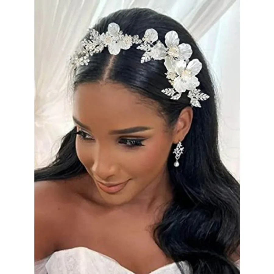 Flower Bride Wedding Headband Silver Bridal Hair Vine Floral Headpiece Accessories for Women
Flower Bride Wedding Headband Silver Bridal Hair Vine Floral Headpiece Accessories for Women