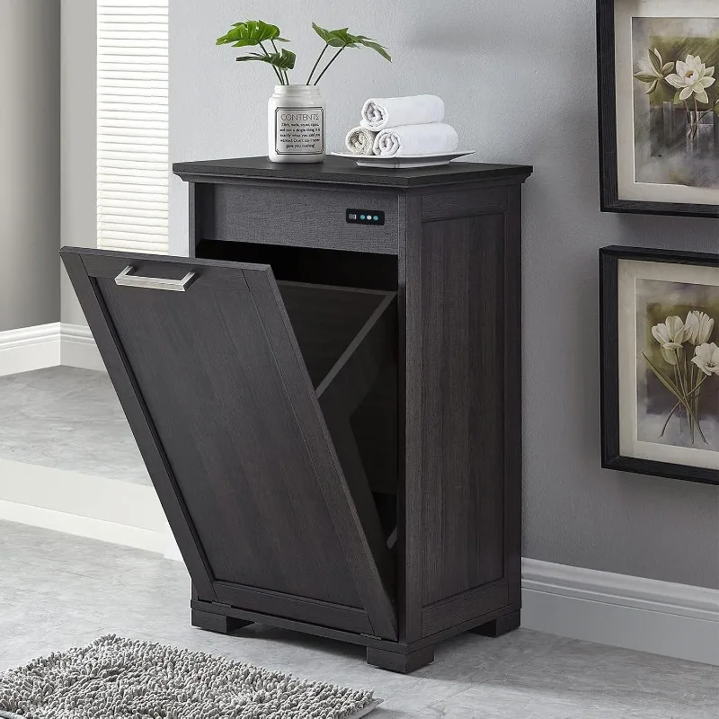 Wooden Tilt Out Trash Cabinet, Hidden Trash Can Kitchen Holds 10 Gallons (Dark Brown+Black Top Panel)
Wooden Tilt Out Trash Cabinet, Hidden Trash Can Kitchen Holds 10 Gallons (Dark Brown+Black Top Panel)