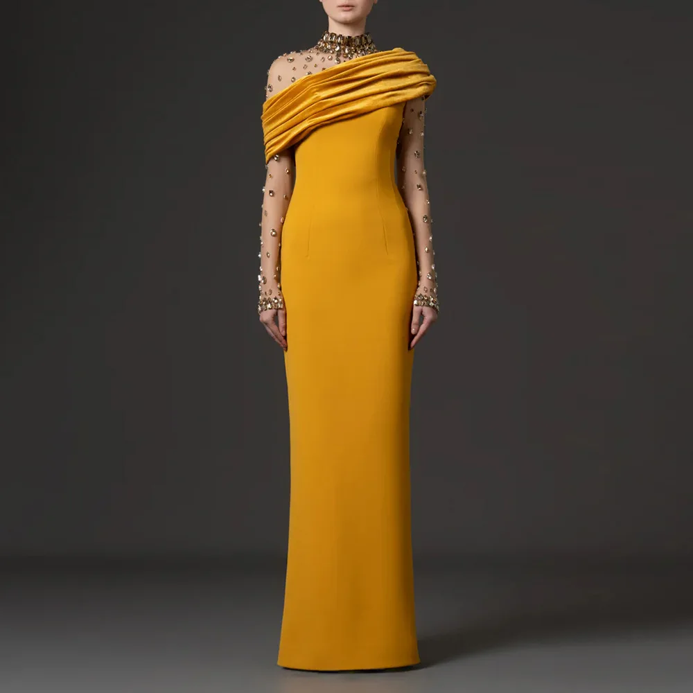 Evening Long Dress 2026 New Mesh Stitching Heavy Industry Beads Slim-Fit Long Dress
Evening Long Dress 2026 New Mesh Stitching Heavy Industry Beads Slim-Fit Long Dress