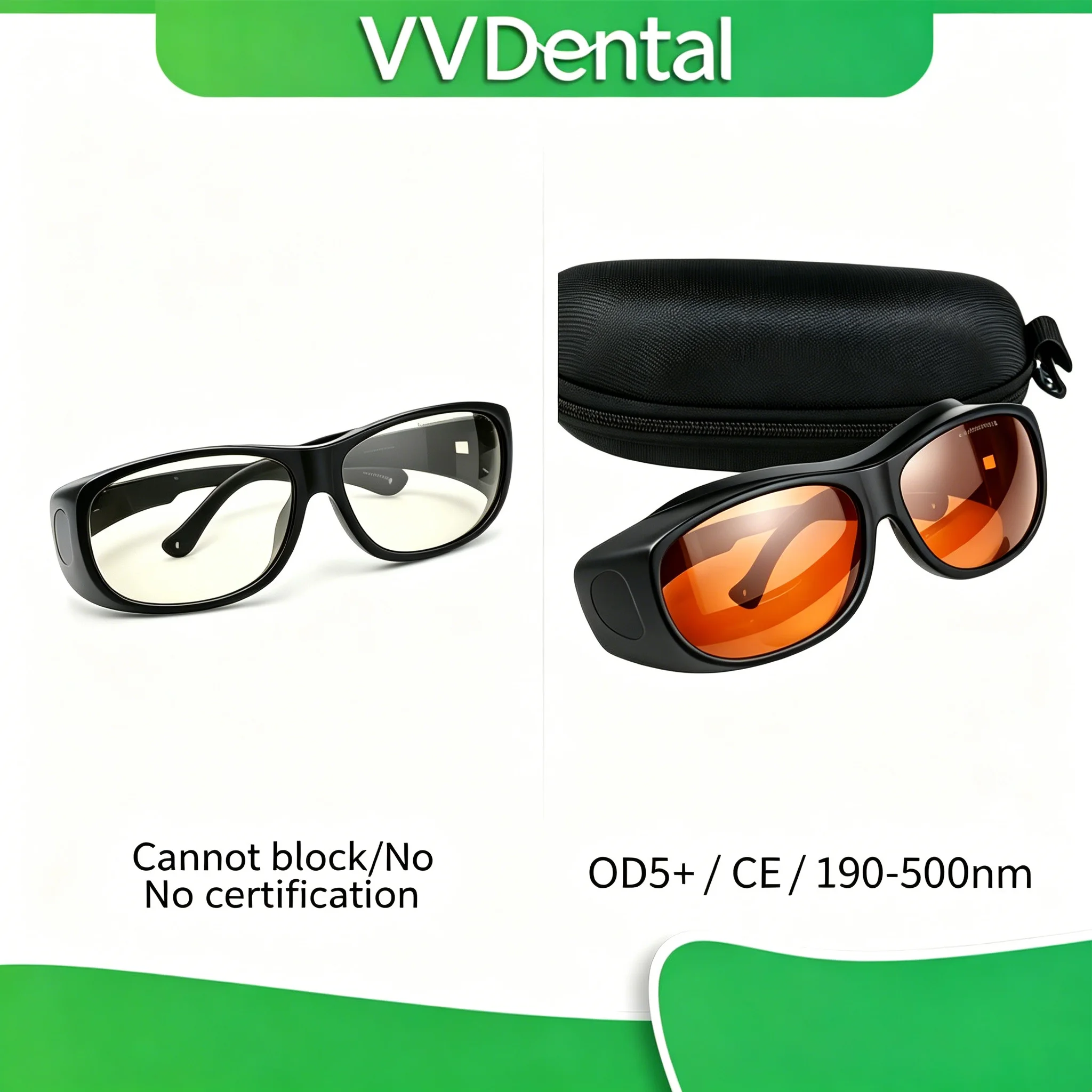 OD5+ Dental Protective Glasses 190-500nm – Anti Blue Ray Goggles for Teeth Whitening UV Curing Light CE
OD5+ Dental Protective Glasses 190-500nm – Anti Blue Ray Goggles for Teeth Whitening UV Curing Light CE