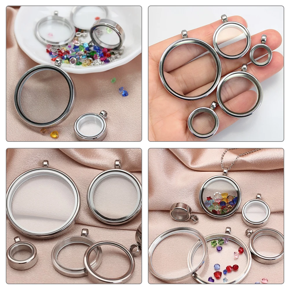 Stainless Steel Locket Necklace Round Floating Transparent Women Clavicle Chain Photo Frame Design Suitable Occasions Party
Stainless Steel Locket Necklace Round Floating Transparent Women Clavicle Chain Photo Frame Design Suitable Occasions Party