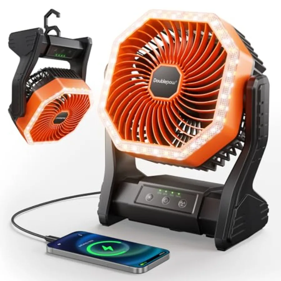 Camping fan with LED Light Rechargeable desktop fan Tent Fan with Hook Adjustable 4-Speed Powerful Wind Speed USB Fan Suitable
Camping fan with LED Light Rechargeable desktop fan Tent Fan with Hook Adjustable 4-Speed Powerful Wind Speed USB Fan Suitable