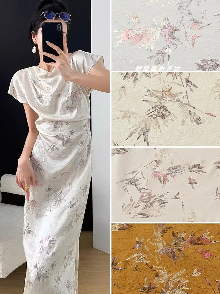 Жаккардовая ткань с имитацией уксусной кислоты, плиссированная бронзовая атласная поверхность с принтом, ткань для одежды в китайском стиле для шитья метров 
Жаккардовая ткань с имитацией уксусной кислоты, плиссированная бронзовая атласная поверхность с принтом, ткань для одежды в китайском стиле для шитья метров