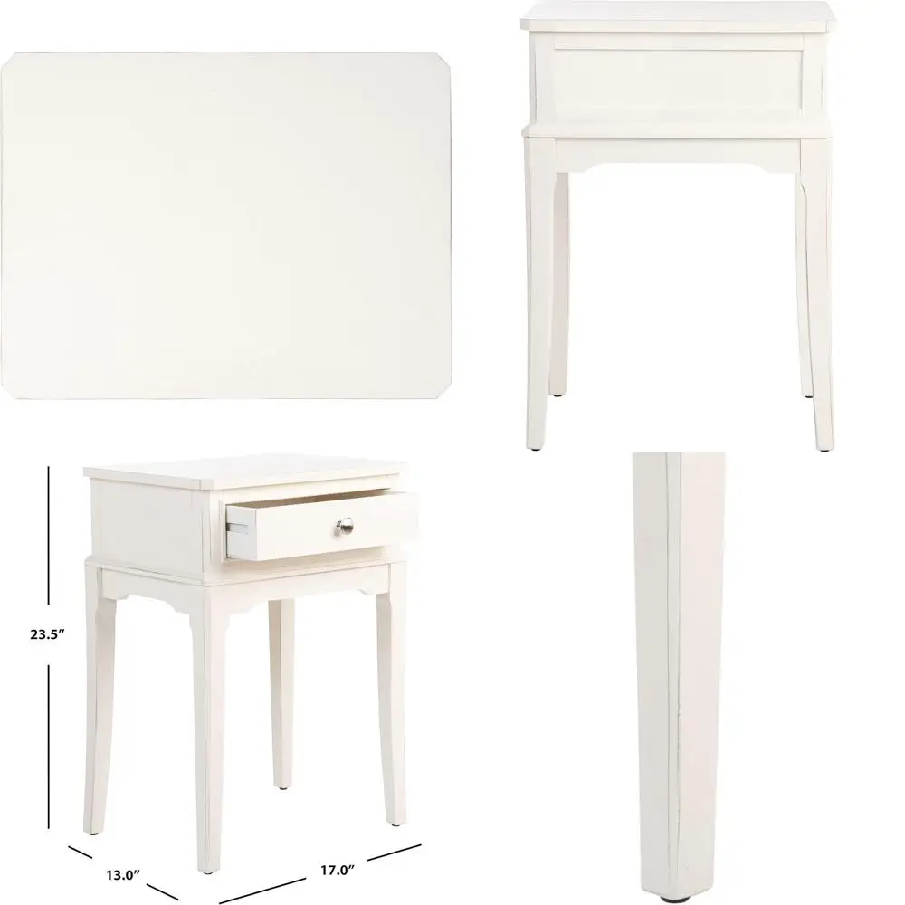 Modern Farmhouse Opal White Distressed Accent Table with Drawer Nightstand (ACC5719A)
Modern Farmhouse Opal White Distressed Accent Table with Drawer Nightstand (ACC5719A)