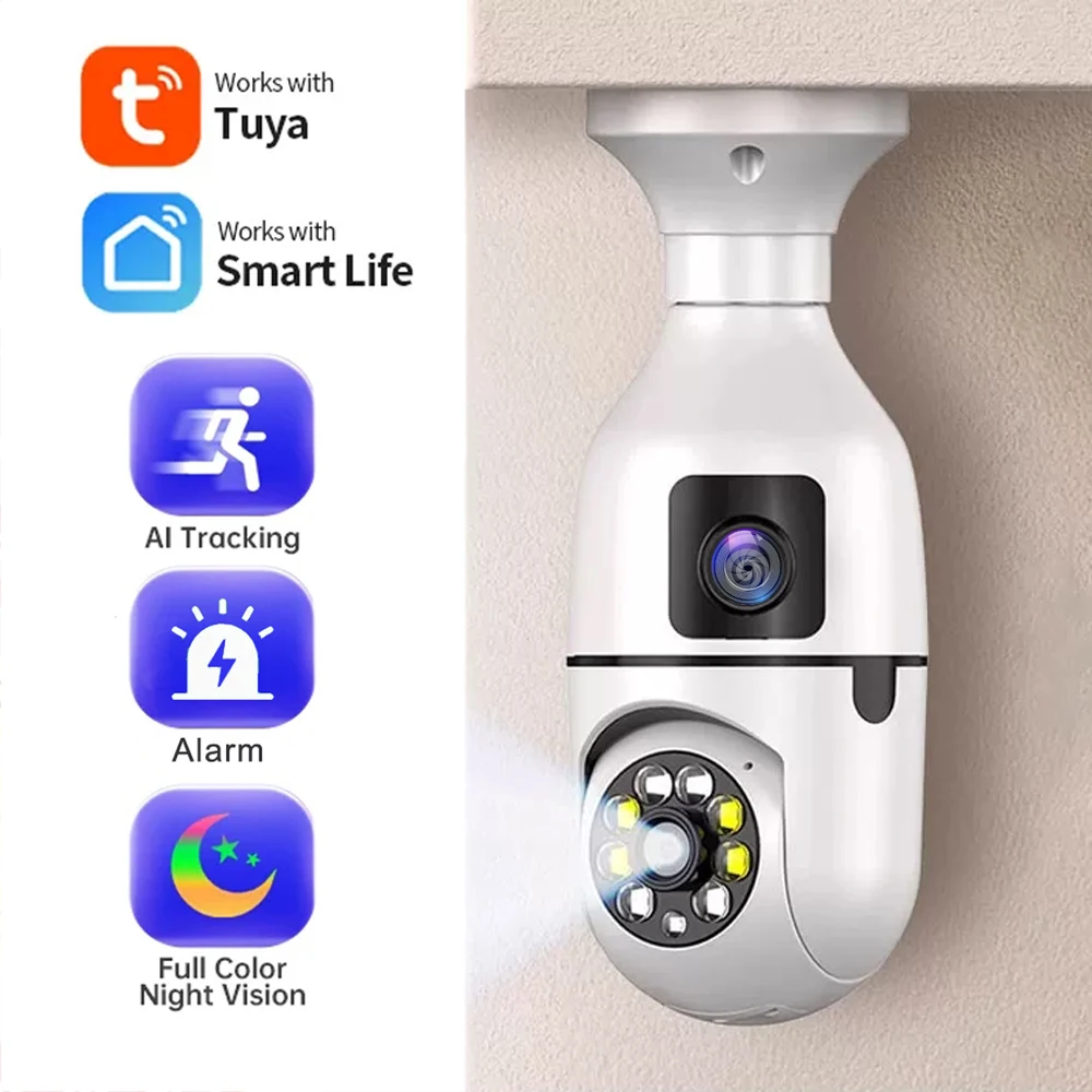 Tuya Smart Life 4K 8MP E27 Bulb WiFi PTZ Camera Dual Screens 2K 4MP Lamp Security IP Indoor Video Surveillance Camera Ai Human
Tuya Smart Life 4K 8MP E27 Bulb WiFi PTZ Camera Dual Screens 2K 4MP Lamp Security IP Indoor Video Surveillance Camera Ai Human